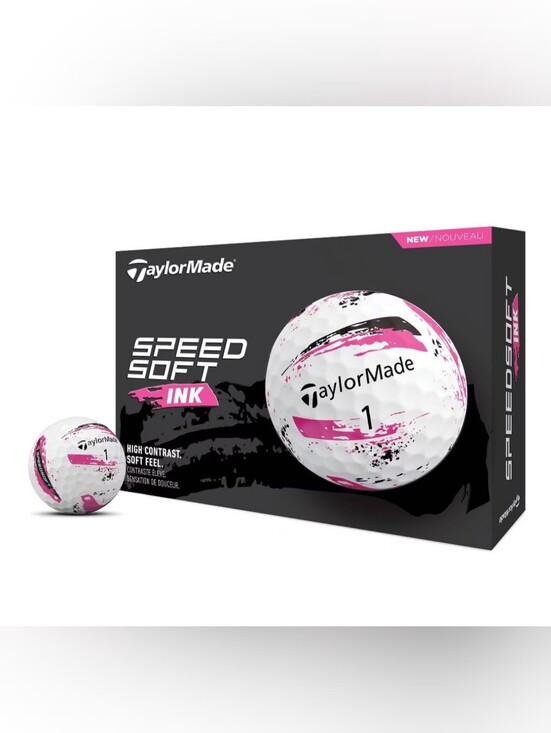 TaylorMade Other - NEW TaylorMade SpeedSoft Ink Golf Balls 12 Pack High Contrast Soft Feel Pink/Whi